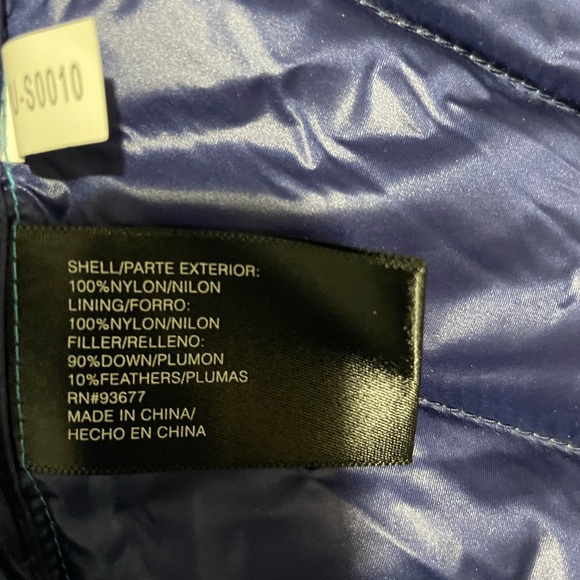 XERSION PACKABLE PREMIUM DOWN COAT Lightweight Hooded Puffer Zipper Aqua Blue L - Picture 8 of 10